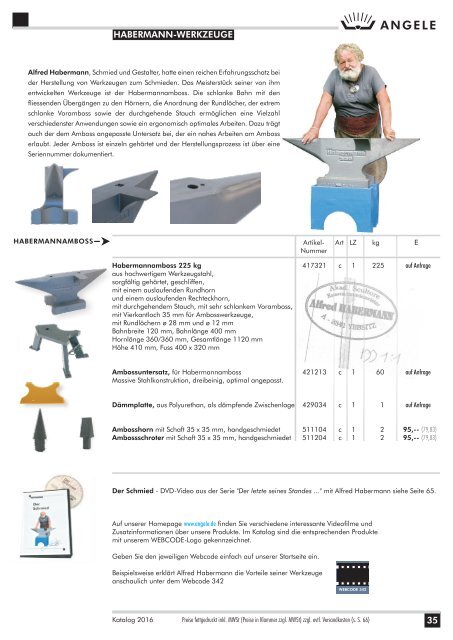 ANGELE Schmiedetechnik Katalog 2016