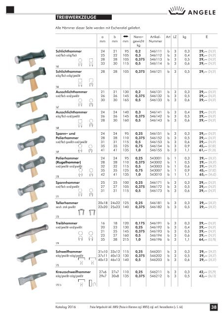 ANGELE Schmiedetechnik Katalog 2016