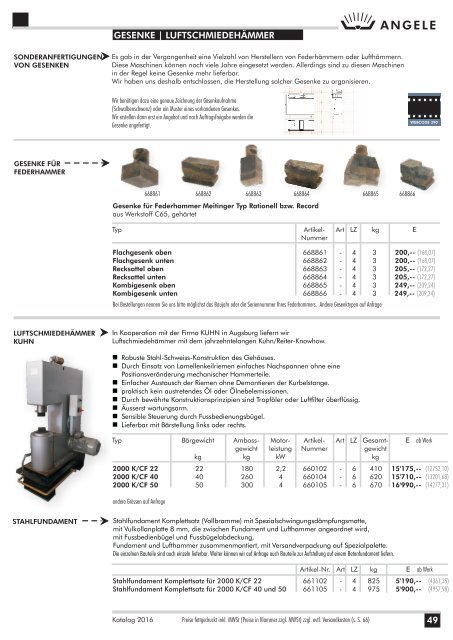 ANGELE Schmiedetechnik Katalog 2016