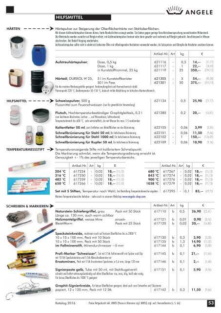 ANGELE Schmiedetechnik Katalog 2016