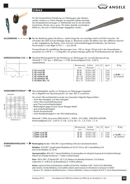 ANGELE Schmiedetechnik Katalog 2016