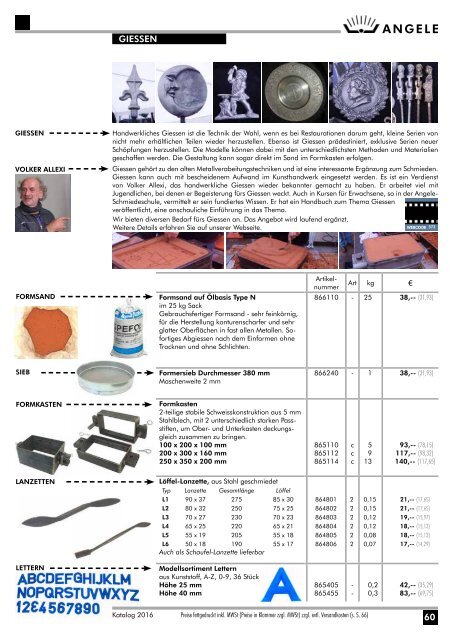 ANGELE Schmiedetechnik Katalog 2016