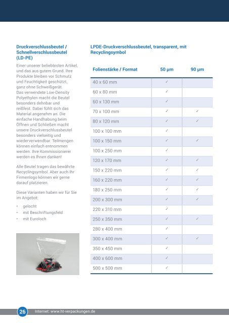 Produktkatalog HT-Verpackungen