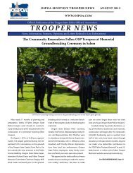 TROOPER NEWS - Oregon State Police Officers Association