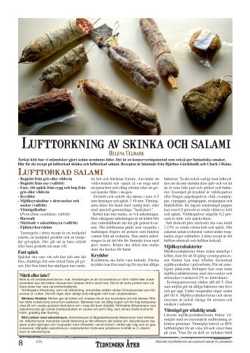 Lufttorkning av skinka och salami - Alternativ.nu