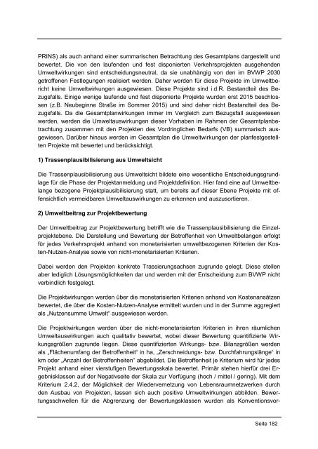 BVWP 2030 Umweltbericht nicht technische Zusammenfassung