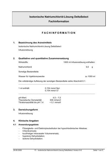 Isotonische Natriumchlorid-Lösung DeltaSelect Fachinformation ...