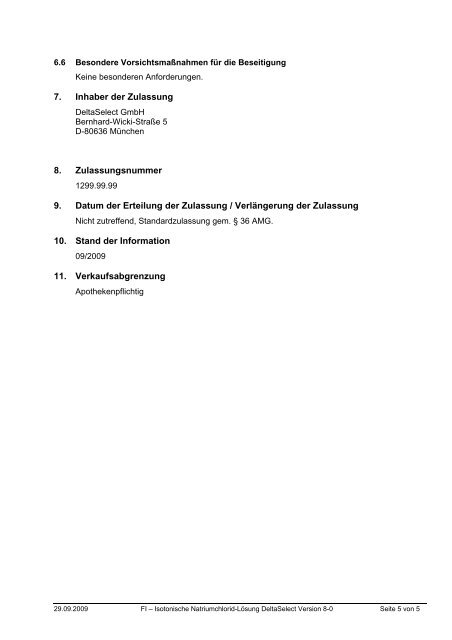 Isotonische Natriumchlorid-Lösung DeltaSelect Fachinformation ...