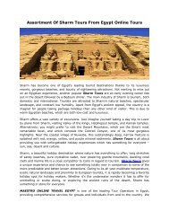 Assortment Of Sharm Tours From EgyptOnlineTours