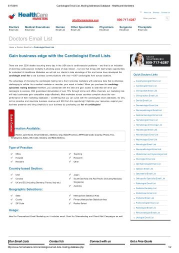Cardiologist Email Database 