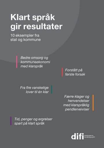 Klart språk gir resultater