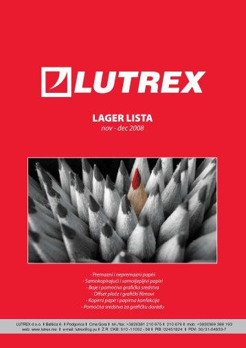 LAGER LISTA nov - dec 2008 - Lutrex doo Podgorica