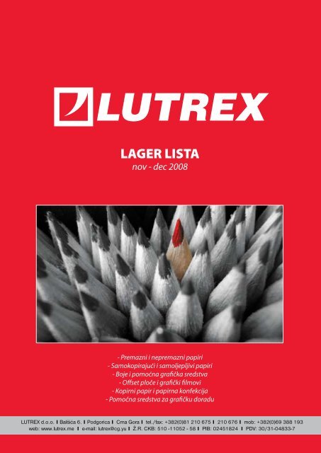 LAGER LISTA nov - dec 2008 - Lutrex doo Podgorica