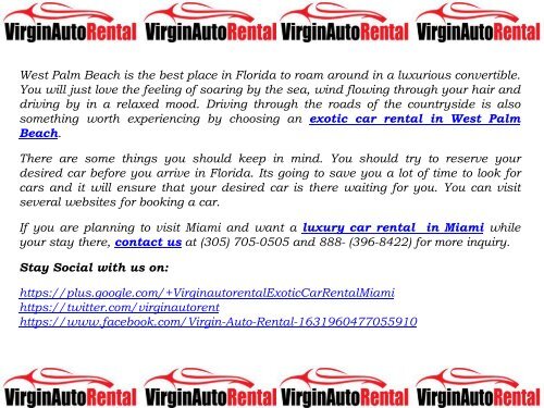 Renting an Exotic Car in Miami