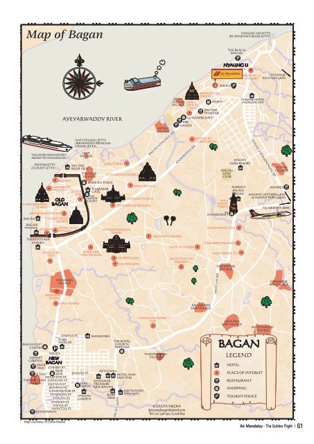 Map of Bagan - Air Mandalay