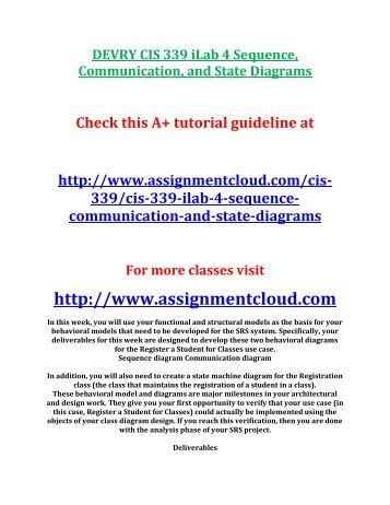 DEVRY CIS 339 iLab 4 Sequence