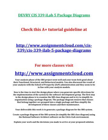 DEVRY CIS 339 iLab 5 Package Diagrams