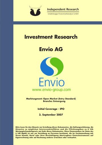 Independent Research - Envio Germany GmbH & Co. KG