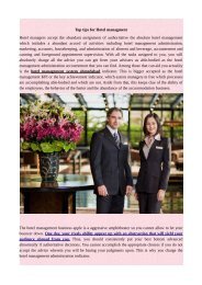 Top tips for Hotel managment