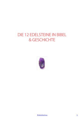 DIE 12 EDELSTEINE IN BIBEL & GESCHICHTE - Reli4you