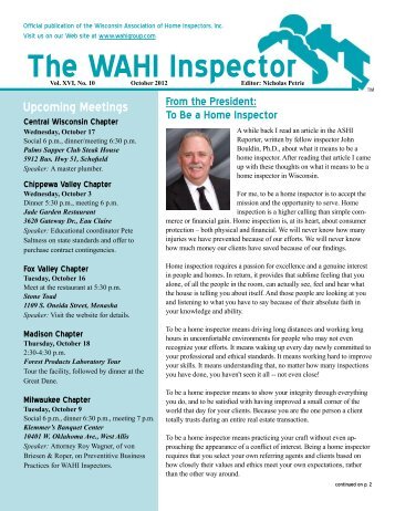 October 2012 - Wisconsin Association of Home Inspectors