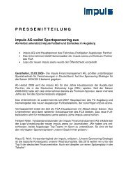 SEMITTEILUNG G weitet Sportsponsoring aus - impuls AG