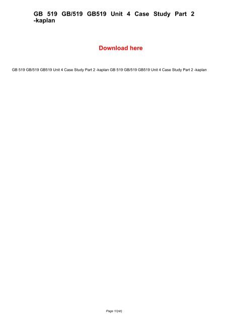 gb519 unit 3 case study gb519 unit 3 case study