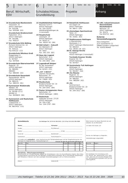 Veranstaltungskalender - vhs Hattingen