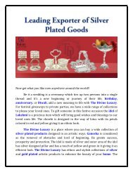 Leading Exporter of Silver Plated Goods
