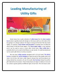 Leading Manufacturing of Utility Gifts