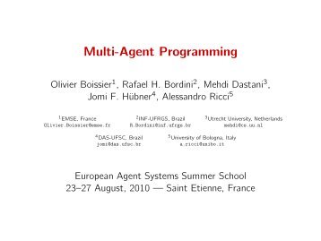 Multi-Agent Programming - Moise organisational model - SourceForge