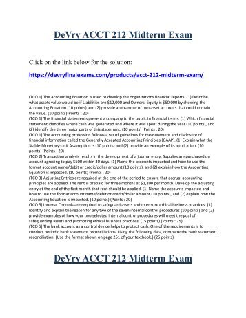 ACCT 212 Midterm Exam