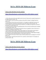 HSM 420 Midterm Exam