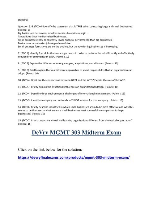 MGMT 303 Midterm Exam