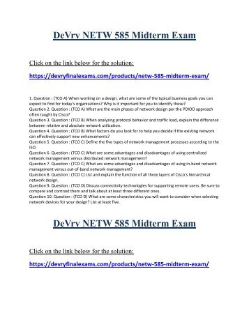 NETW 585 Midterm Exam