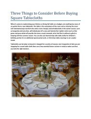 Three Things to Consider Before Buying Square Tablecloths