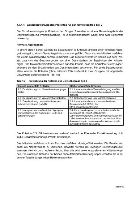 Umweltbericht zum Bundesverkehrswegeplan