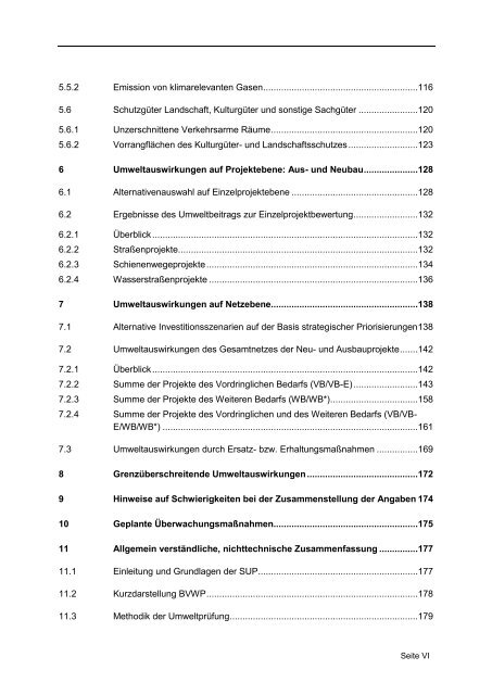 Umweltbericht zum Bundesverkehrswegeplan