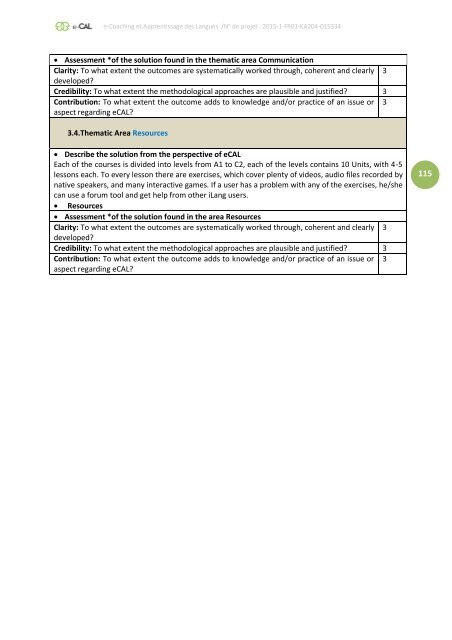 e-CAL - e-Coaching et Apprentissage des Langues  