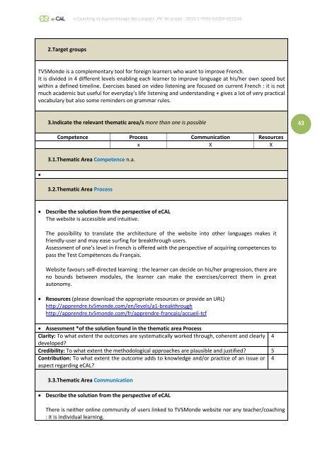 e-CAL - e-Coaching et Apprentissage des Langues  