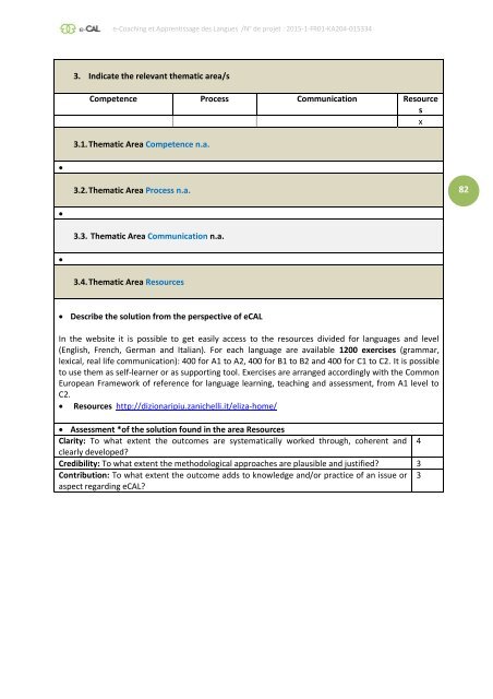 e-CAL - e-Coaching et Apprentissage des Langues  