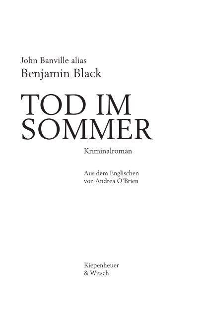 Tod im Sommer