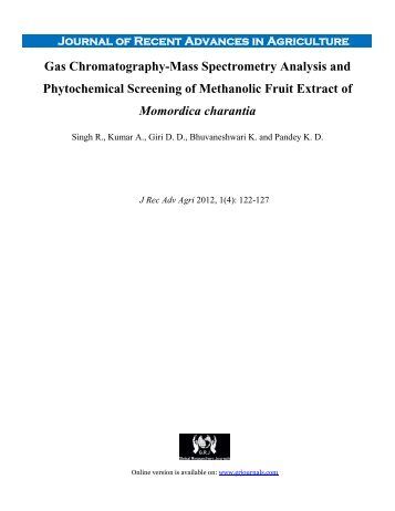 Gas Chromatography-Mass Spectrometry Analysis and ...