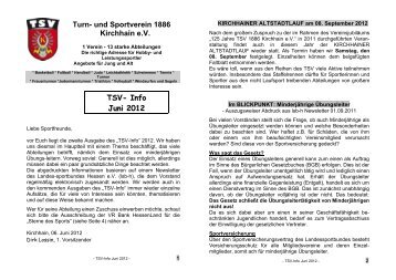 Turn- und Sportverein 1886 Kirchhain e.V. TSV- Info Juni 2012