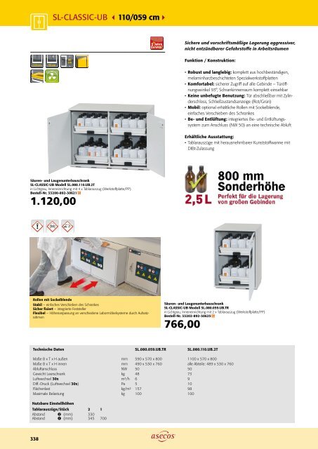 asecos – Gefahrstofflagerung und -handling 2018-2020