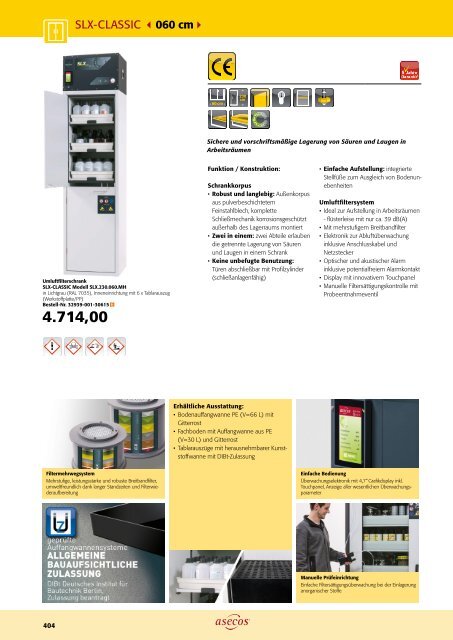 asecos – Gefahrstofflagerung und -handling 2018-2020