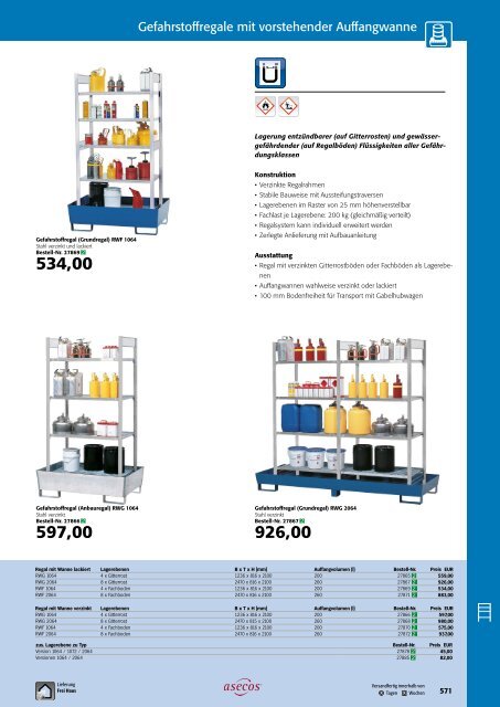 asecos – Gefahrstofflagerung und -handling 2018-2020