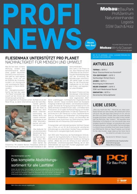 mobau Wirtz & Classen - ProfiNews 01/2016