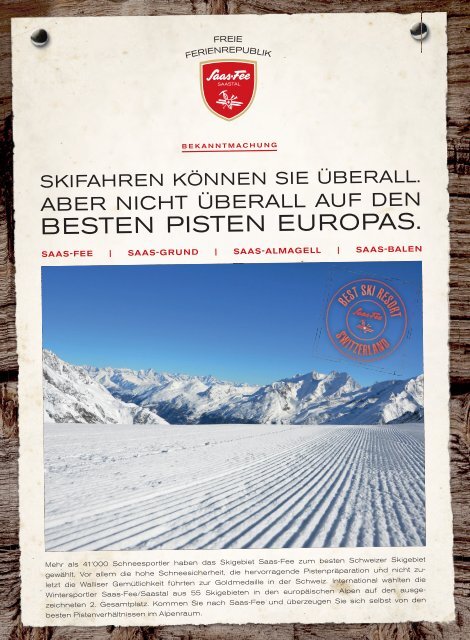 Allalin News Nr. 6/2016 - SAAS-FEE | SAAS-GRUND | SAAS-ALMAGELL |SAAS-BALEN