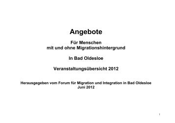 Veranstaltungsübersicht 2012 Bad Oldesloe